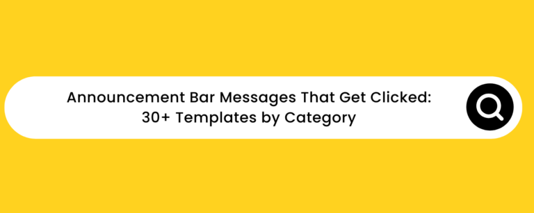 Announcement bar messages templates showing high-converting copy examples for ecommerce