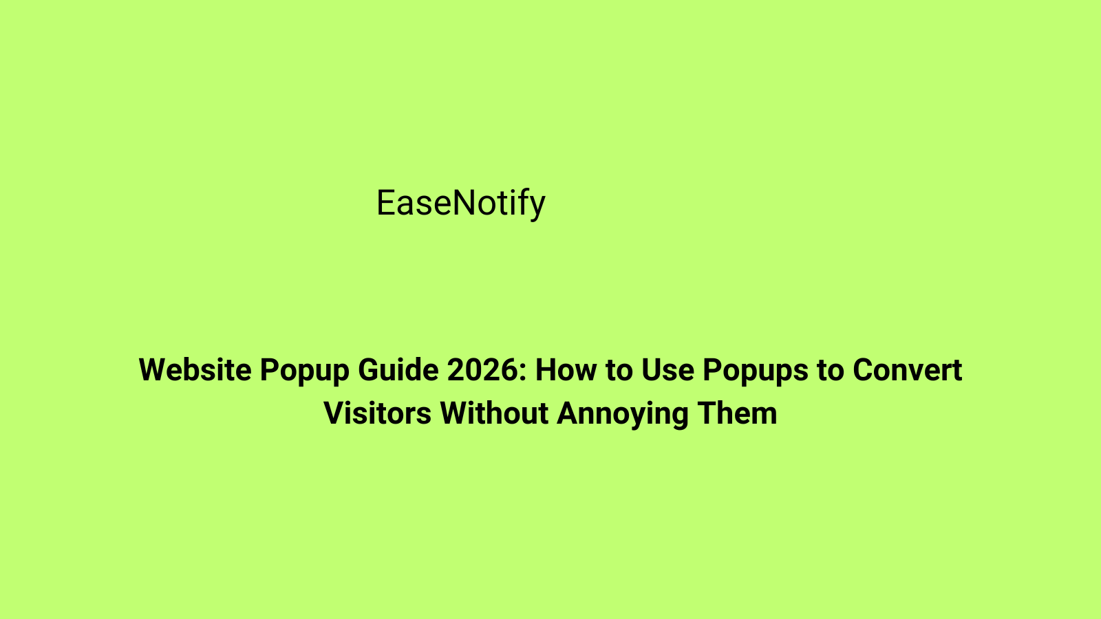 Website Popup guide