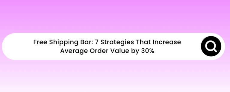 free shipping bar on ecommerce store showing dynamic progress toward free shipping threshold