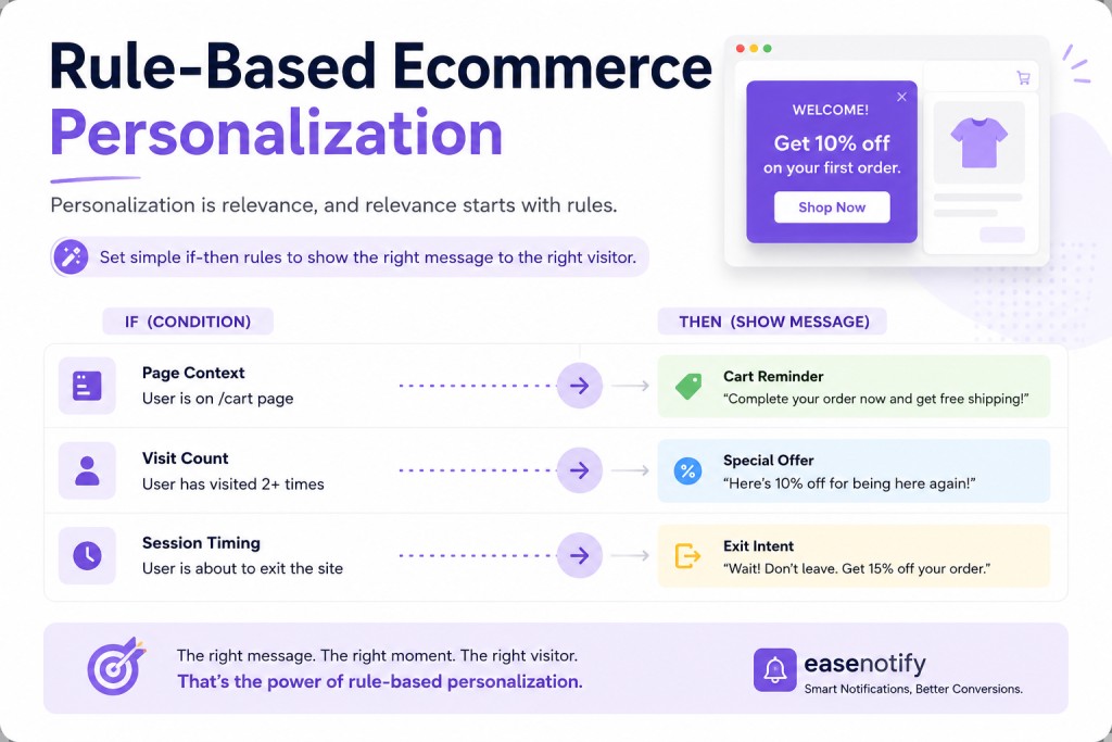 Ecommerce personalization examples using rule-based targeting
